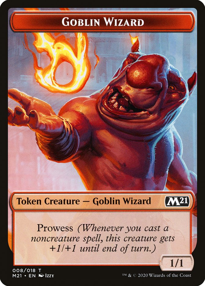 Cat (011) // Goblin Wizard Double-Sided Token [Core Set 2021 Tokens] Magic: The Gathering