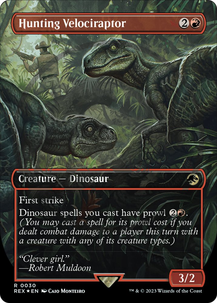 Hunting Velociraptor Emblem (Borderless) [Jurassic World Collection Tokens] Magic: The Gathering