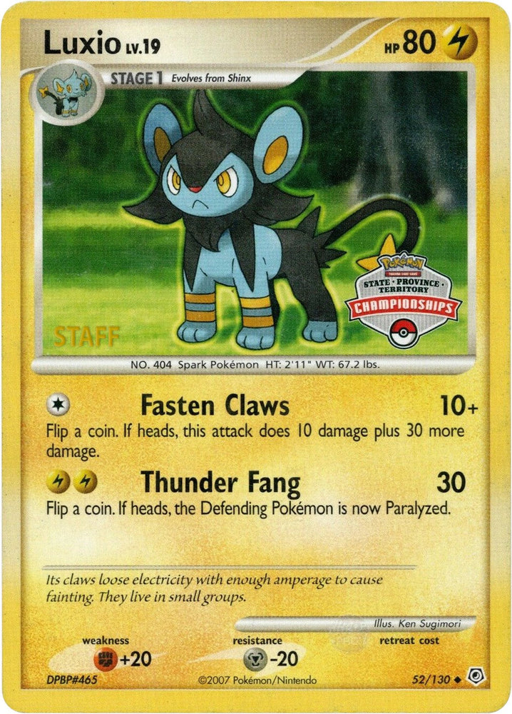 Luxio (52/130) (State Championship Promo) [Diamond & Pearl: Base Set] Pokémon