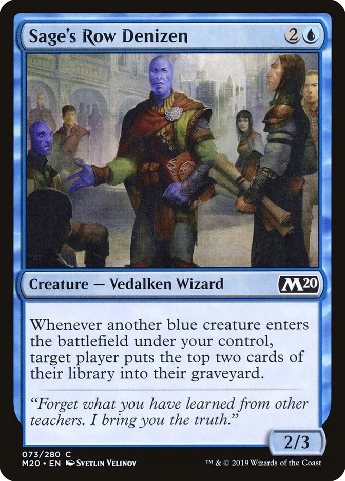 Sage's Row Denizen [Core Set 2020] Magic: The Gathering
