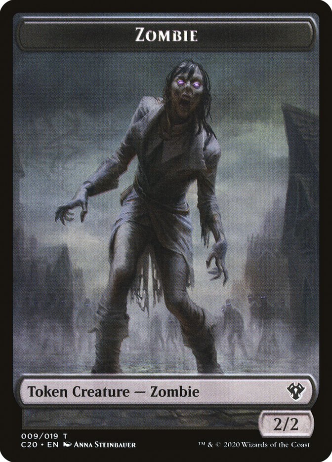Human Soldier (003) // Zombie Double-Sided Token [Commander 2020 Tokens] Magic: The Gathering