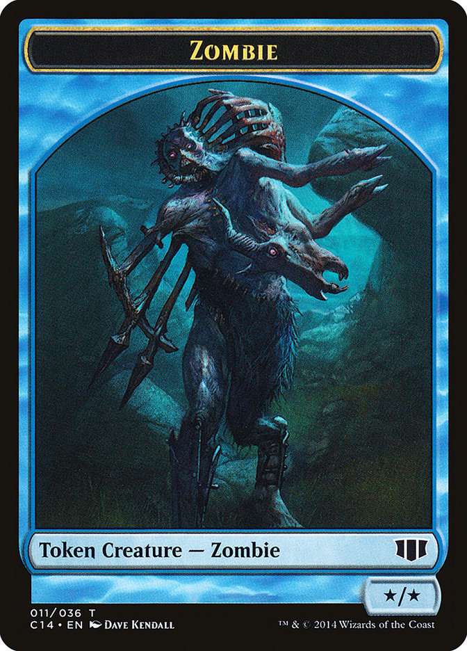 Teferi, Temporal Archmage Emblem // Zombie (011/036) Double-Sided Token [Commander 2014 Tokens] Magic: The Gathering