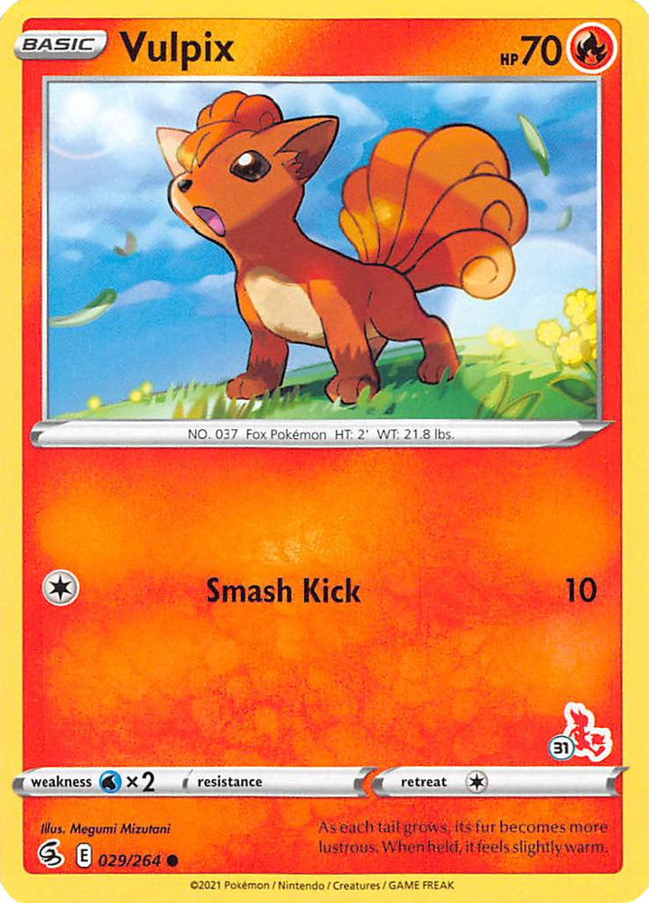 Vulpix (029/264) (Cinderace Stamp #31) [Battle Academy 2022] Pokémon