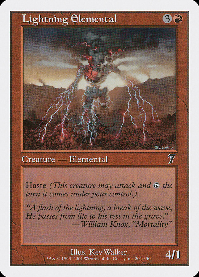 Lightning Elemental [Seventh Edition] Magic: The Gathering