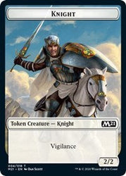 Knight // Zombie Double-Sided Token [Core Set 2021 Tokens] Magic: The Gathering