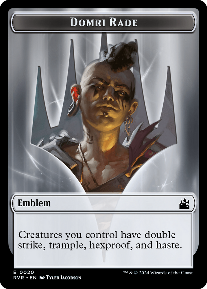 Spirit (0018) // Emblem - Domri Rade Double-Sided Token [Ravnica Remastered Tokens] Magic: The Gathering