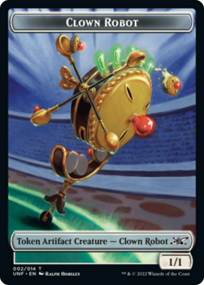 Clown Robot (002) // Food (010) Double-Sided Token [Unfinity Tokens] Magic: The Gathering