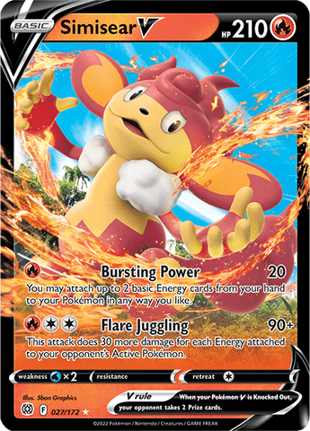 Simisear V (027/172) [Sword & Shield: Brilliant Stars] Pokémon