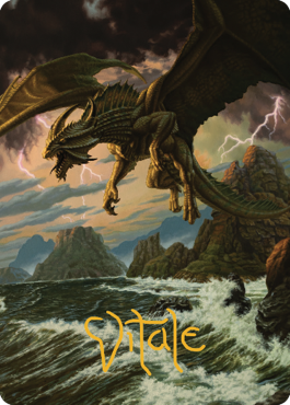 Ancient Bronze Dragon Art Card (03) (Gold-Stamped Signature) [Commander Legends: Battle for Baldur's Gate Art Series] Magic: The Gathering