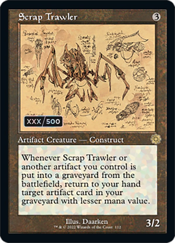 Scrap Trawler (Retro Schematic) (Serial Numbered) [The Brothers' War Retro Artifacts] Magic: The Gathering