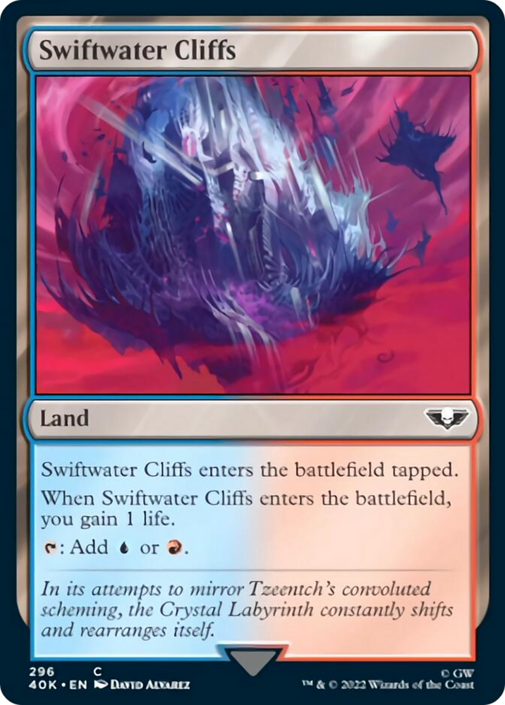 Swiftwater Cliffs (Surge Foil) [Warhammer 40,000] Magic: The Gathering