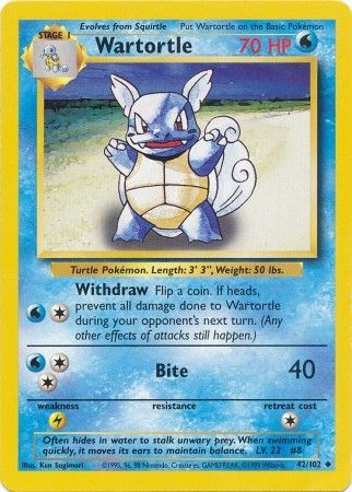 Wartortle (42/102) [Base Set Unlimited] Pokémon
