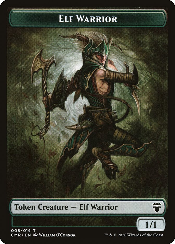 Copy (013) // Elf Warrior Double-Sided Token [Commander Legends Tokens] Magic: The Gathering
