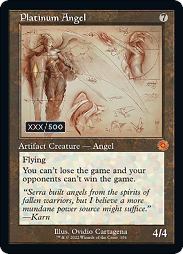 Platinum Angel (Retro Schematic) (Serial Numbered) [The Brothers' War Retro Artifacts] Magic: The Gathering