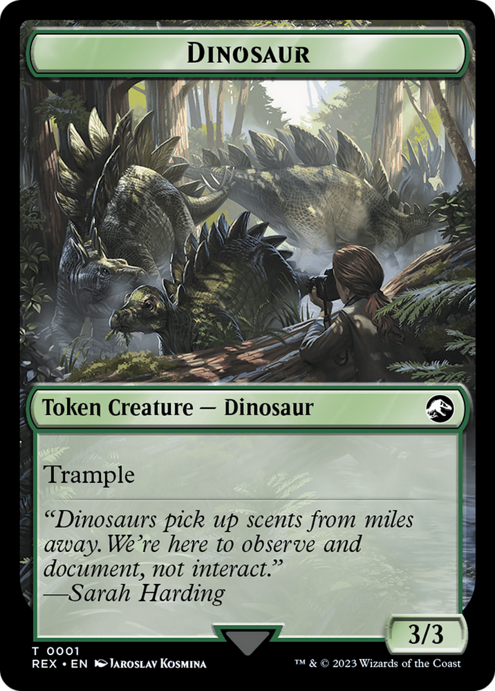 Treasure (0002) // Dinosaur (0001) Double-Sided Token [Jurassic World Collection Tokens] Magic: The Gathering