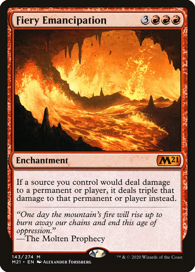 Fiery Emancipation [Core Set 2021] Magic: The Gathering