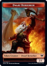 Dwarf Berserker // Cat Double-Sided Token [Kaldheim Tokens] Magic: The Gathering