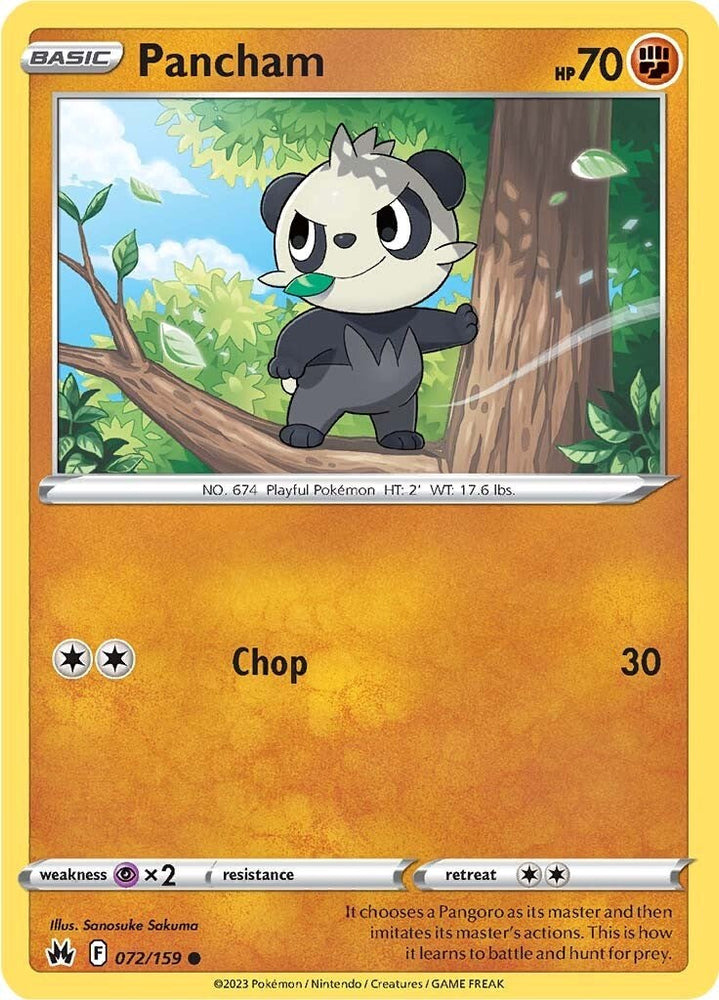 Pancham (072/159) [Sword & Shield: Crown Zenith] Pokémon