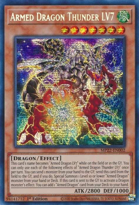 Armed Dragon Thunder LV7 [MP22-EN002] Prismatic Secret Rare Yu-Gi-Oh!