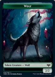 Human (001) // Wolf (014) Double-Sided Token [Innistrad: Crimson Vow Tokens] Magic: The Gathering