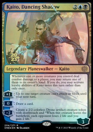 Kaito, Dancing Shadow [Phyrexia: All Will Be One Prerelease Promos] Magic: The Gathering
