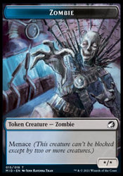 Wolf // Zombie (015) Double-Sided Token [Innistrad: Midnight Hunt Tokens] Magic: The Gathering
