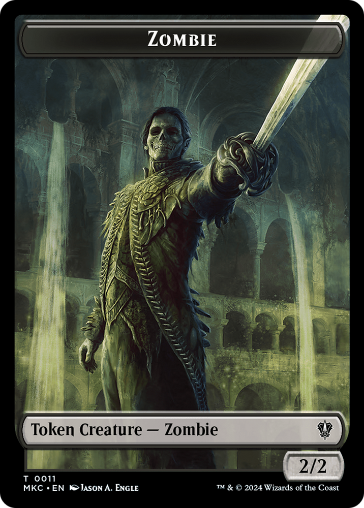 Vizier of Many Faces // Zombie Double-Sided Token [Murders at Karlov Manor Commander Tokens] Magic: The Gathering