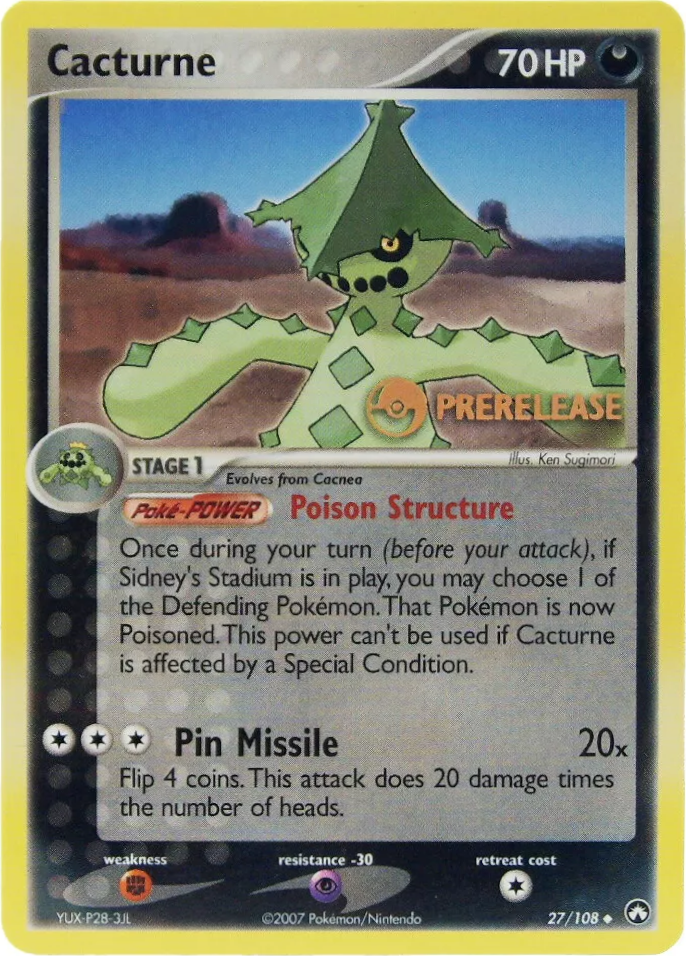 Cacturne (27/108) (Prerelease Promo) [EX: Power Keepers] Pokémon