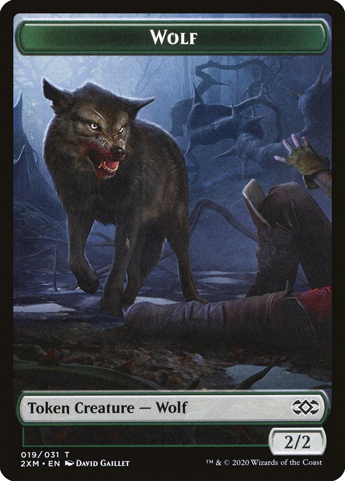 Wolf Token [Double Masters Tokens] Magic: The Gathering