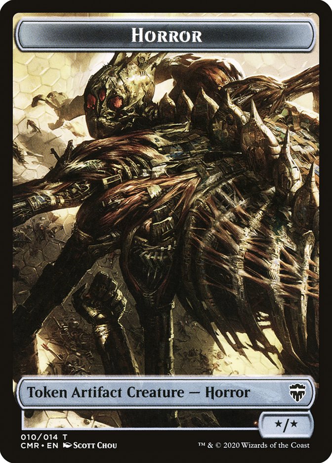 Dragon // Horror Double-Sided Token [Commander Legends Tokens] Magic: The Gathering