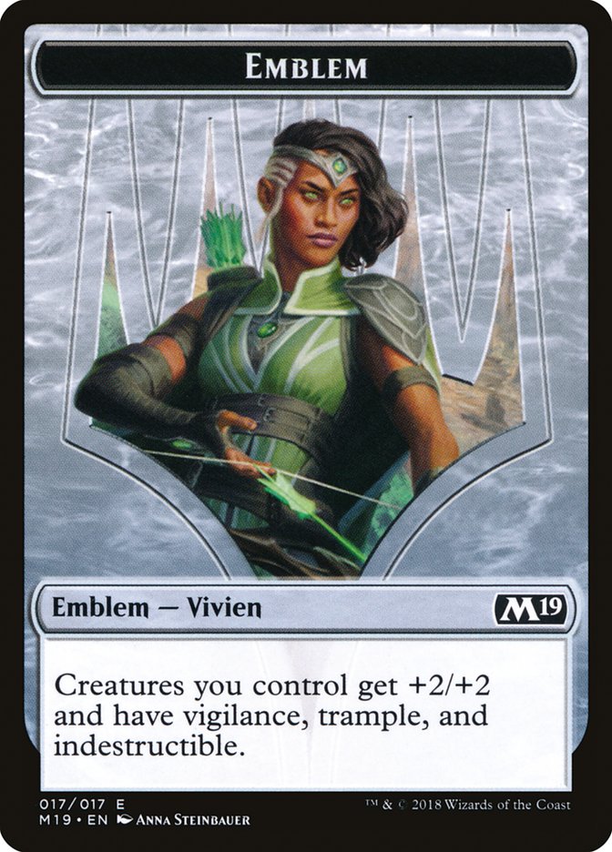 Vivien Reid Emblem [Core Set 2019 Tokens] Magic: The Gathering