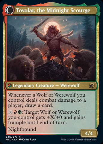 Tovolar, Dire Overlord // Tovolar, the Midnight Scourge [Innistrad: Midnight Hunt] Magic: The Gathering