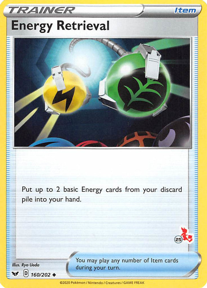 Energy Retrieval (160/202) (Cinderace Stamp #25) [Battle Academy 2022] Pokémon