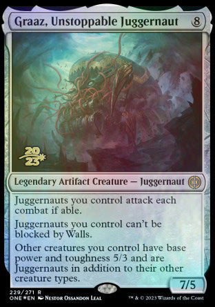 Graaz, Unstoppable Juggernaut [Phyrexia: All Will Be One Prerelease Promos] Magic: The Gathering