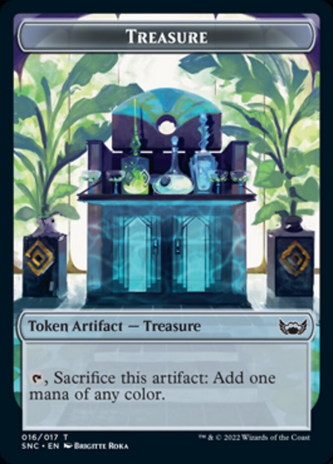Treasure (016) // Angel Double-Sided Token [Streets of New Capenna Tokens] Magic: The Gathering