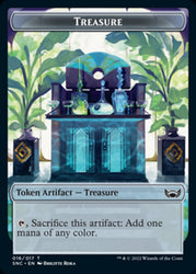 Treasure (016) // Wizard Double-Sided Token [Streets of New Capenna Tokens] Magic: The Gathering