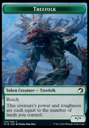 Wolf // Treefolk Double-Sided Token [Innistrad: Midnight Hunt Tokens] Magic: The Gathering