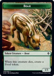 Boar // Food (18) Double-Sided Token [Throne of Eldraine Tokens] Magic: The Gathering