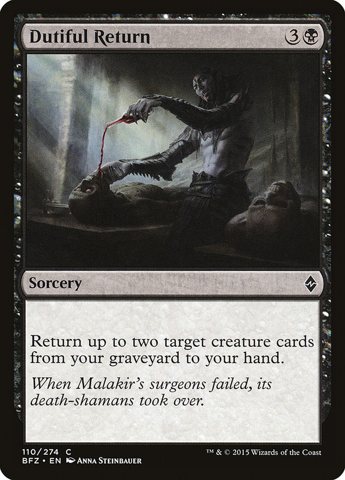 Dutiful Return [Battle for Zendikar] Magic: The Gathering