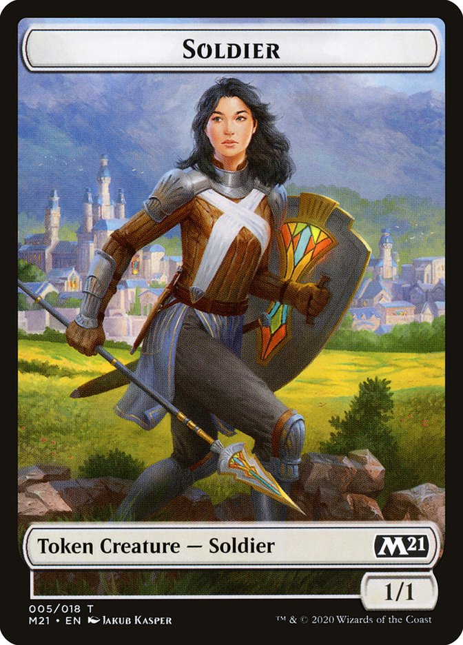 Cat (011) // Soldier Double-Sided Token [Core Set 2021 Tokens] Magic: The Gathering
