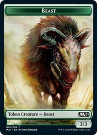 Beast // Cat (011) Double-Sided Token [Core Set 2021 Tokens] Magic: The Gathering