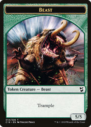 Mask // Beast (014) Double-Sided Token [Commander 2018 Tokens] Magic: The Gathering