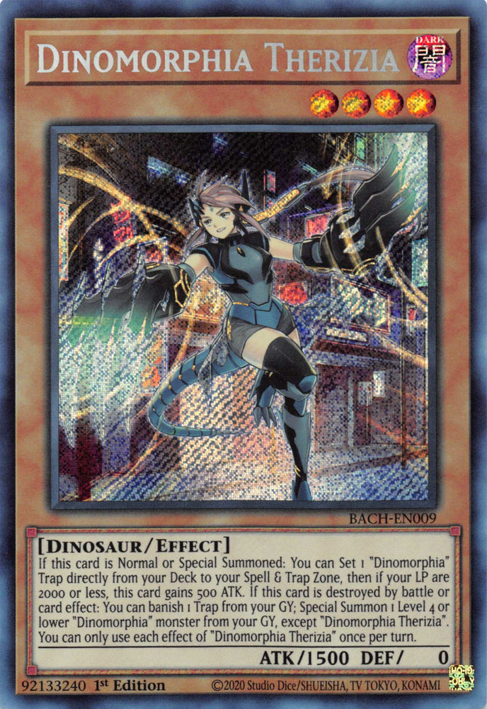 Dinomorphia Therizia [BACH-EN009] Secret Rare Yu-Gi-Oh!