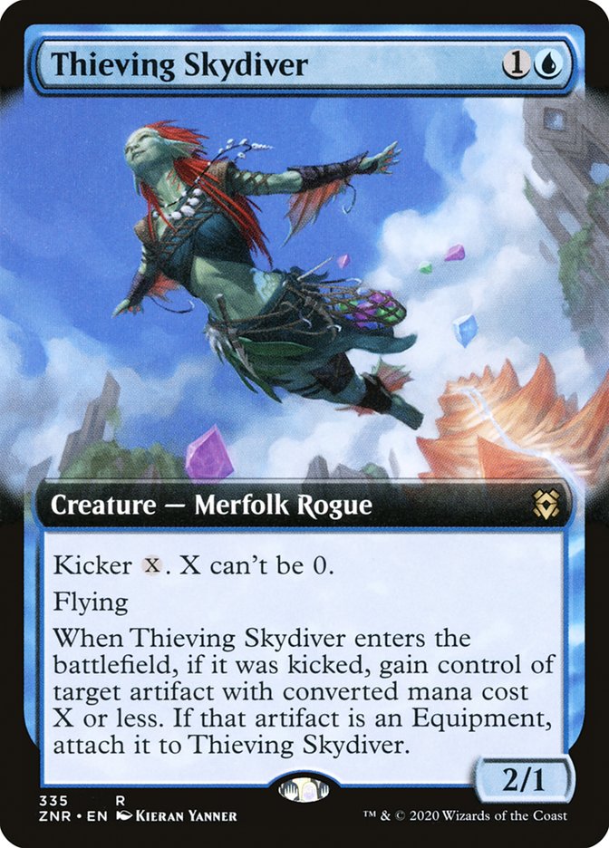 Thieving Skydiver (Extended Art) [Zendikar Rising] Magic: The Gathering
