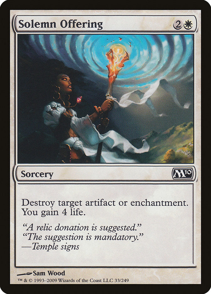 Solemn Offering [Magic 2010] Magic: The Gathering