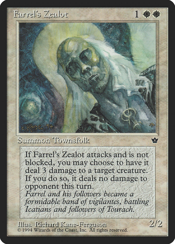 Farrel's Zealot (Richard Kane Ferguson) [Fallen Empires] Magic: The Gathering