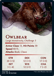 Owlbear Art Card [Dungeons & Dragons: Adventures in the Forgotten Realms Art Series] Magic: The Gathering