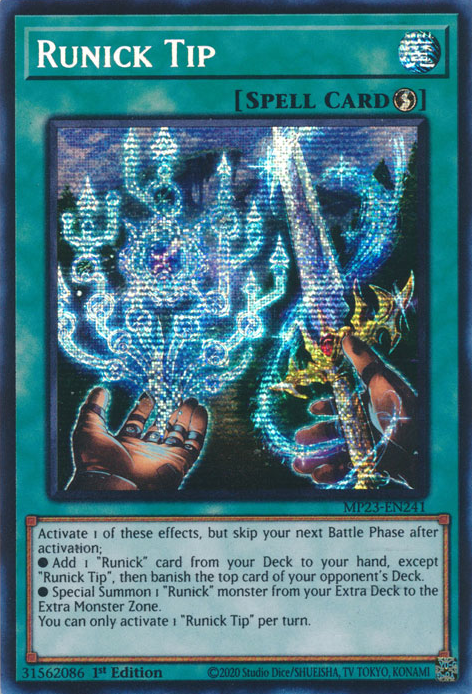Runick Tip [MP23-EN241] Prismatic Secret Rare Yu-Gi-Oh!