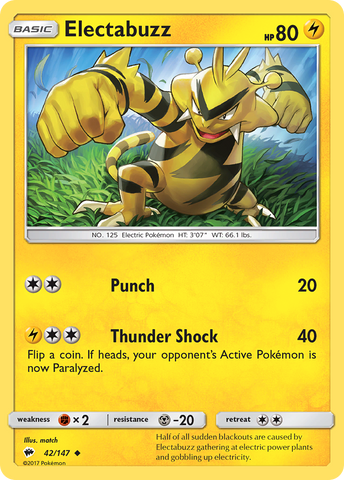 Electabuzz (42/147) [Sun & Moon: Burning Shadows] Pokémon