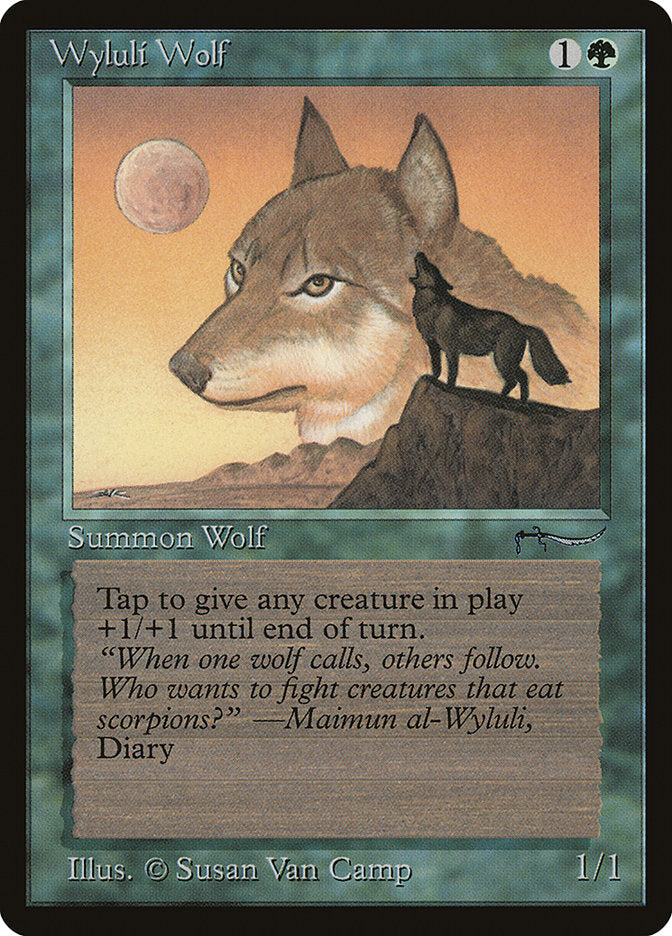 Wyluli Wolf (Light Mana Cost) [Arabian Nights] Magic: The Gathering